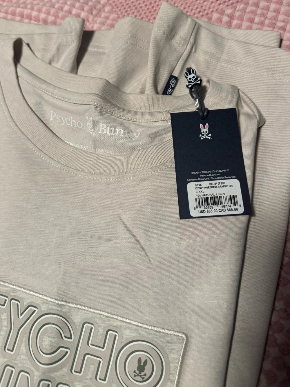 Psycho Bunny Men's Short Sleeve Crew Neck T-Shirt Pima Cotton, Size 8 XXL NWT - Picture 2 of 7